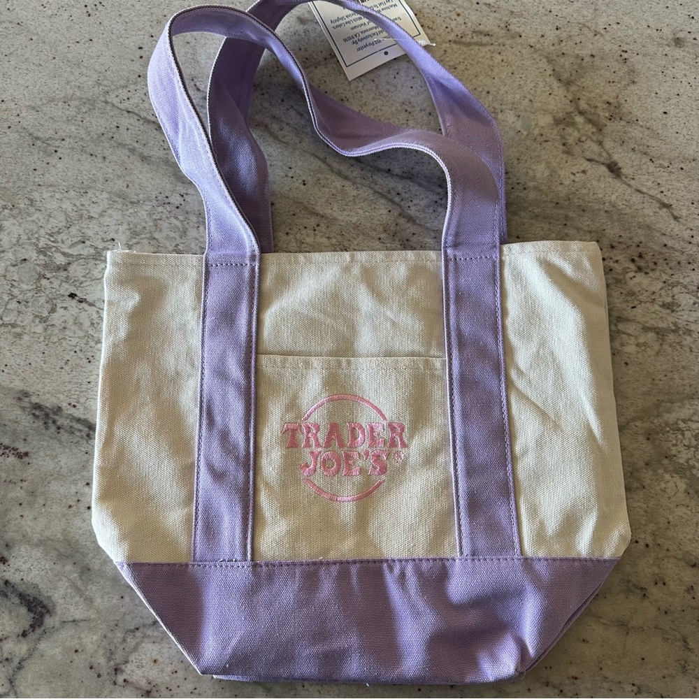 Small Trader Joe’s Lavender 2026 Spring Canvas Tote Bag - Picture 2 of 4